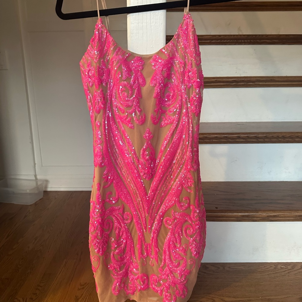 Lucy in the Sky Vibrant Pink Mini Dress